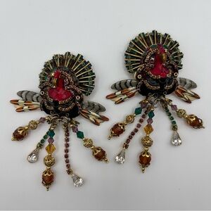 Vintage Lunch at the Ritz ‘Turkey Time’ Clip-On Statement Earrings